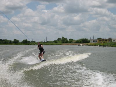 Carrie riding up the wake... 