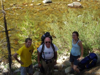 John, Dad and Rachel.  River successfully forded without...