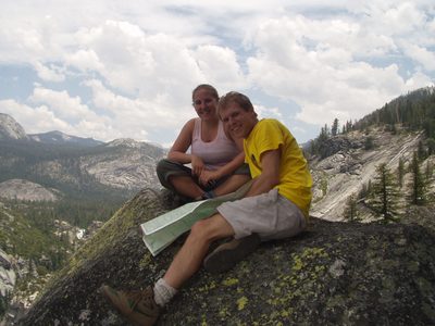 Catherine and John examining the map on the Panorama Cliff trail.