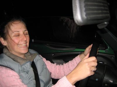 Catherine takes safe driving to a new level of awesomeness.