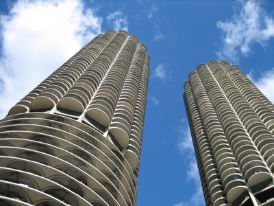 Marina City, designed by Bertrand Goldberg in 1964. ...