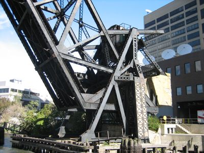Drawbridge in action!  Almost all of the bridges...