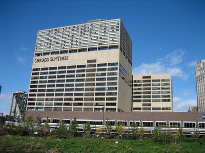 Chicago Sun Times building.  I thought that drawbridge...