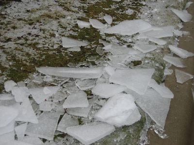 Chunks of ice that others have chipped off their cars.