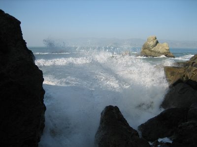 Waves go kabloomy.