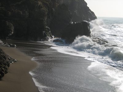 Beach + water + waves = happy Catherine.