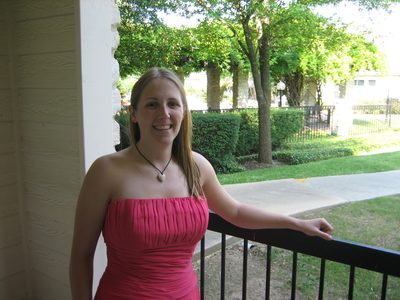 The new party dress, for Amber's wedding.  Next step:...