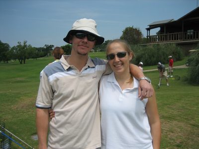 Cat and Sean before the golfing begins.