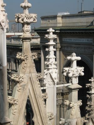 Evidence of repairs?  Some of these spires look like...