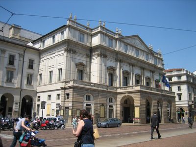 La Scala Opera House.  Looks pretty nondescript from the front.
