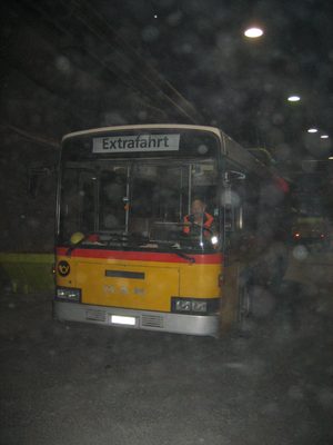 Post buses go everywhere!  Also, hee, "extrafahrt".  We...