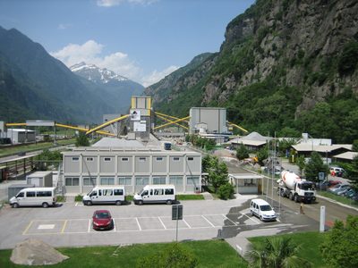 Looking towards one of the rock processing plants.