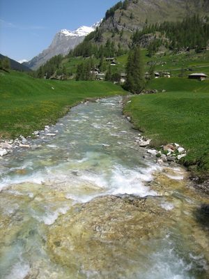 The river, near Crut.  We stopped here and put our feet...