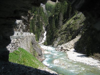 Looking at the river through one of the small arches on...