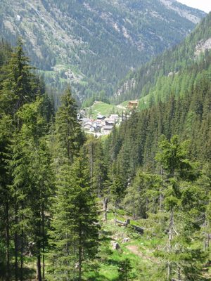 Looking down at Innerferrera, our final destination (or,...