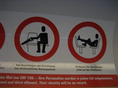 Zurich had probably the funniest pictograms, such as...