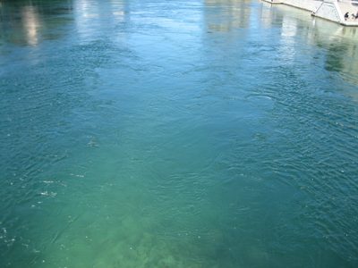 An awesome example of vortex shedding in the river.  The...