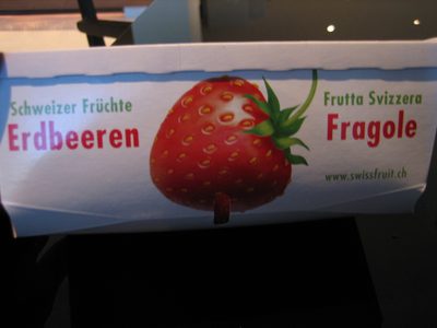 Delicious Swiss strawberries.  Zurich was ridiculously...