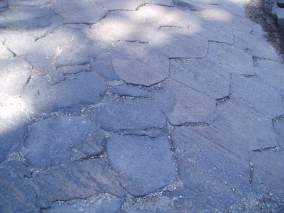 Glacial action wore the tops of the basalt columns as...