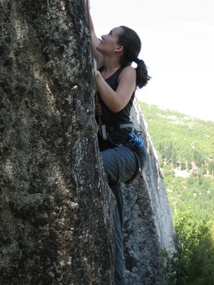 Rachel searching for that elusive hand hold on Blue Note.