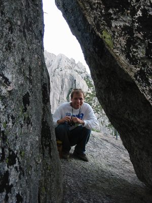 At the top of the hiking trail on the Castle Crags.