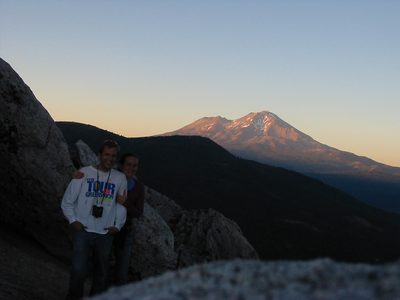 Self portrait. Mt. Shasta as snow-free as it ever gets...