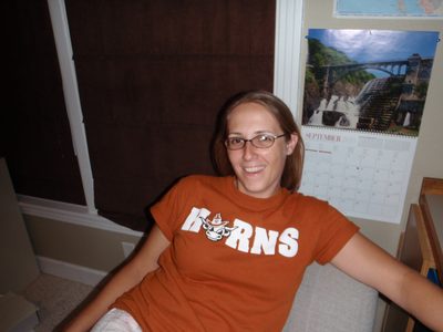Catherine, relaxing at Chez Bull Creek in Austin.