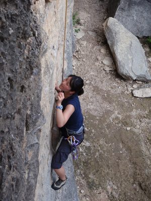 Reaching for that next hold.