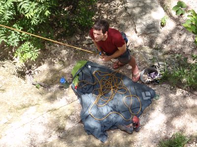 Jay belaying.