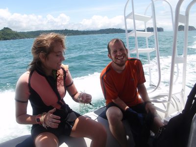 Morgan and Joel on our first day of diving. Morgan only...