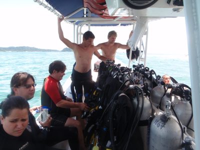Some other divers were on the boat for recreational...