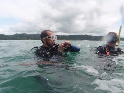 Joel tests out his regulator.