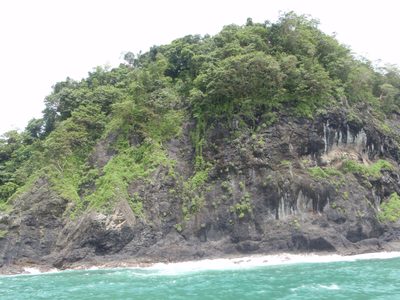 Back on the dive boat. Picture of the island near where...
