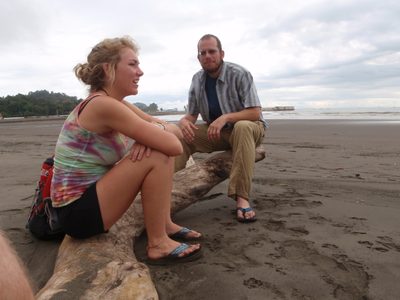 Hanging out on the beach. Diving means wake up early,...