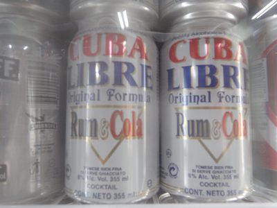 Rum and cola premixed and bottled. Bernard DeVoto would...