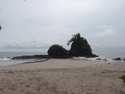 Interesting looking island that connects to the mainland...