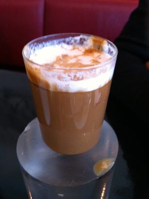 Kim got the weirdest coffee drink ever at LAMILL in...