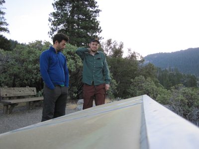 Colin and Joel inspect the interpretive panels at Black...