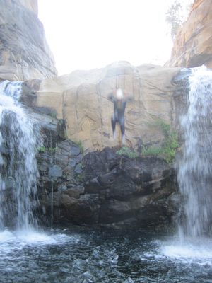 Colin on one of the first three twenty foot jumps.