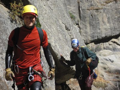 Walking up the ramp the Big Kahuna rappel.