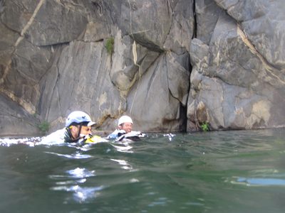 The lazy way to get down river. Prop yourself up on your...