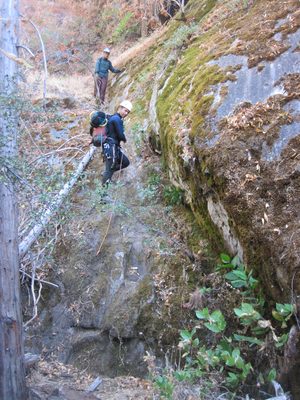 The trail was still rather steep and required use of a...
