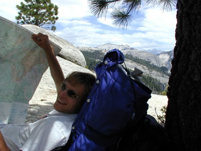 Looking over the map.