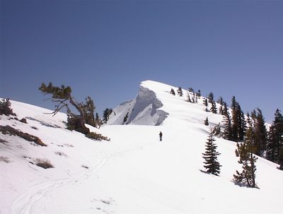 Rachel, just north of Alpine Meadows, with an impressive...