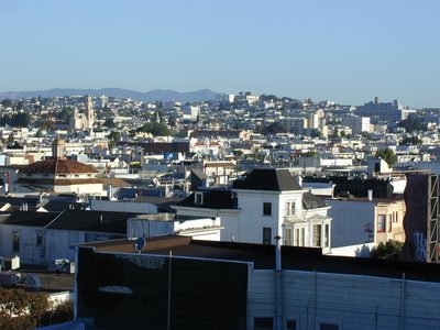 7 am, Thursday morning.  View from my bedroom.  San...