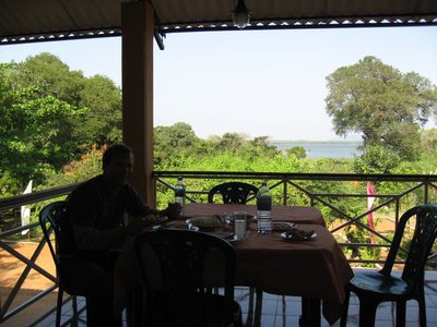 John eats lunch at a roadside restaurant for Westerners...