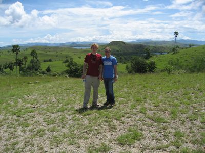 Trevor and John and what look like inland lakes in the...