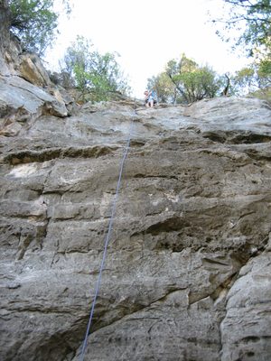 John, getting ready to rappel.