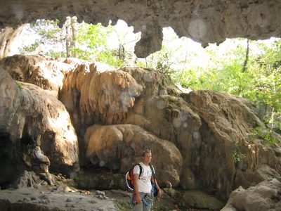 Ridiculous cave climbing.  Many routes go across the...