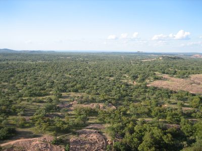 View northeast from the top of the dome.